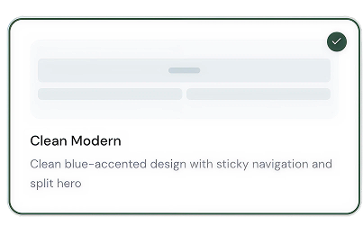 Clean Modern layout — selected