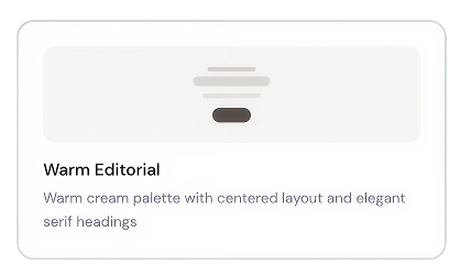 Warm Editorial layout