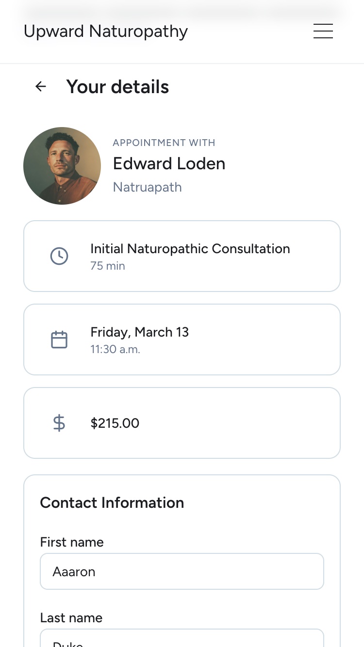 Checkout and intake step