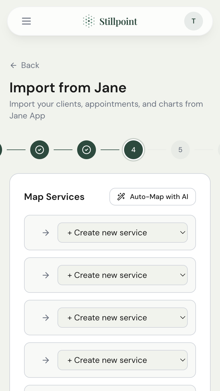 Map services during import