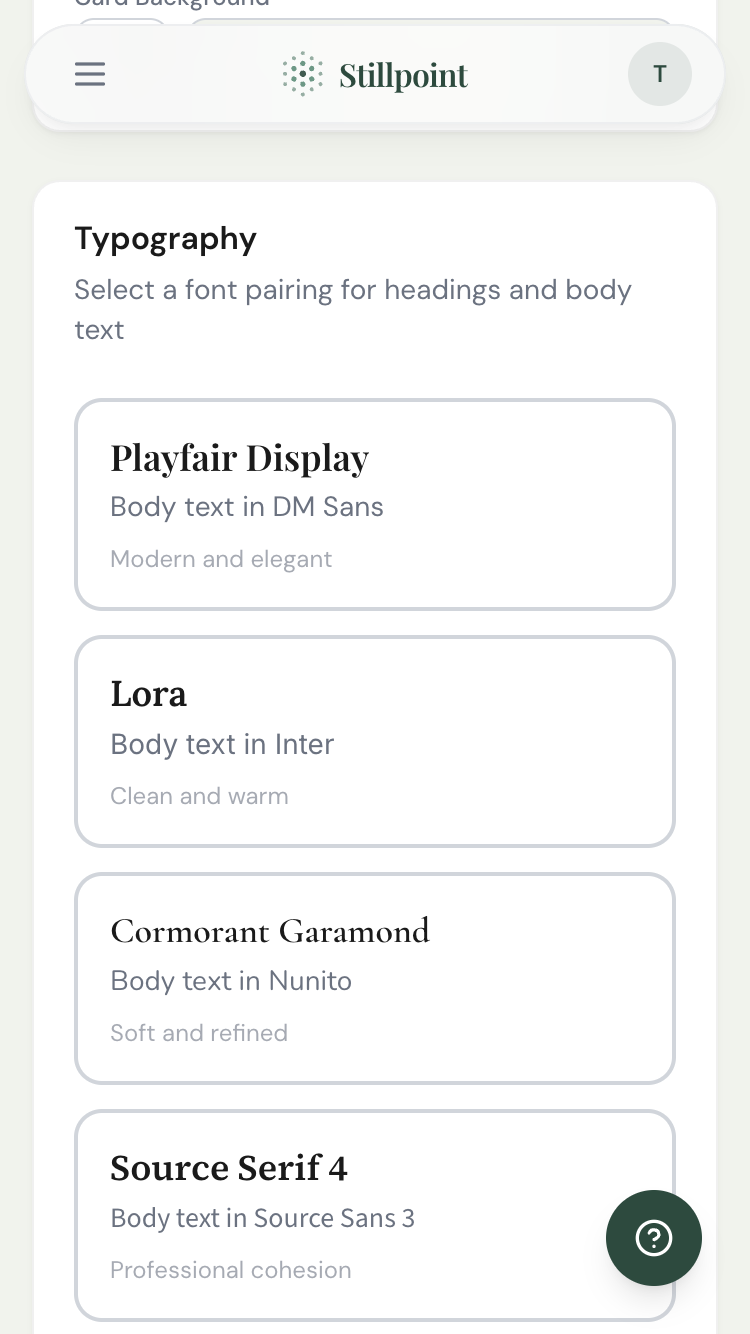 Website typography and font selection