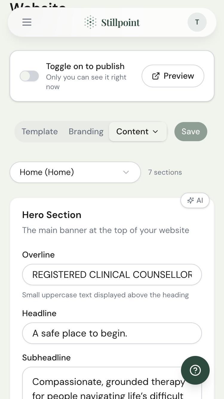 Website content editor